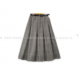 دامن پشمی با کمربند قد 80  کد (996)