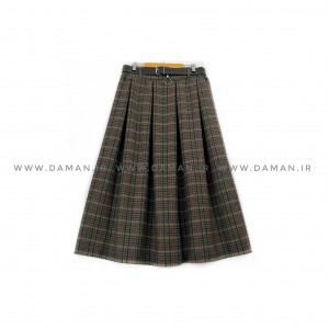 دامن پشمی با کمربند قد 80  کد (3022)