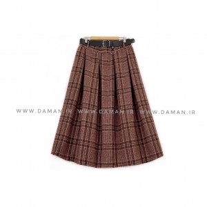 دامن پشمی با کمربند قد 80  کد (443)