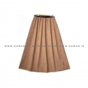 دامن مخمل کبریتی  کرم  قد 80  با کمربند کد ( 111 )