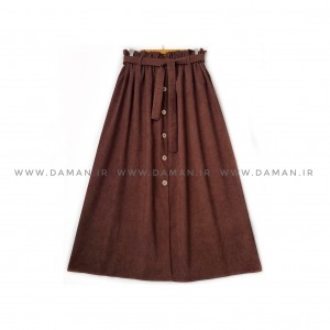 دامن جلو دکمه  قهوه ای  قد 90  كد (333)