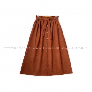 دامن جلو دکمه  آجری قد 80  كد (333)