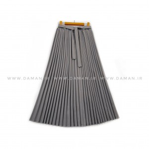 دامن پلیسه طوسی  قد 90 كد (288)