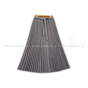 دامن پلیسه طوسی  قد 80  كد (288)