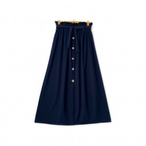 دامن جلو دکمه  سرمه ای  قد 90