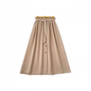 دامن جلو دکمه  کرم قد 80