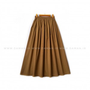 دامن  لينن   قهوه ای روشن   قد 90 كد (200)