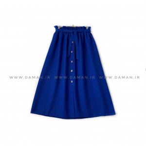 دامن جلو دکمه آبی راهراه   قد 80