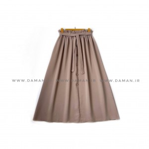 دامن جلو دکمه کرم خاکی   قد 80