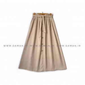 دامن مخمل کبریتی  کرم  قد 90  كد (99)