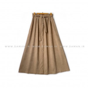 دامن مخمل کبریتی. کرم سیر  قد 90  كد (99)