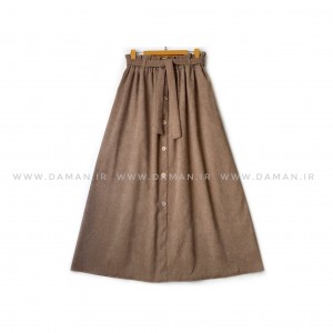 دامن مخمل کبریتی  کاکائویی  قد 90  كد (99)