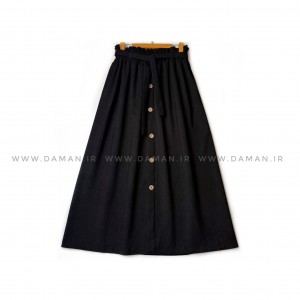 دامن مخمل کبریتی  مشکی  قد 90  كد (99)