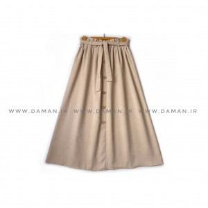 دامن مخمل کبریتی کرم  قد 80  كد (99)