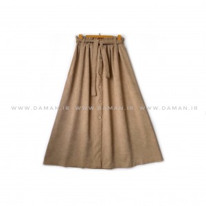 دامن مخمل کبریتی  کرم سیر قد 80  كد (99)