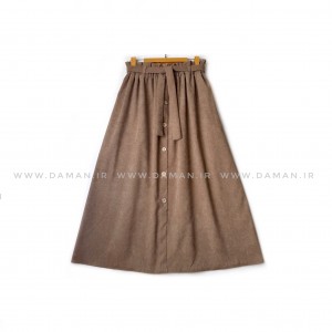 دامن مخمل کبریتی  کاکائویی  قد 80  كد (99)