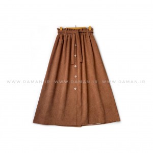 دامن مخمل کبریتی شتری  قد 80  كد (99)