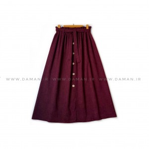دامن مخمل کبریتی زرشکی  قد 80  كد (99)