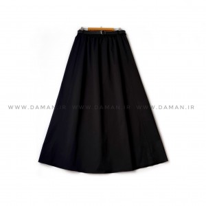 دامن کتان زارا  مشکی  قد 90  با کمربند کد ( 600 )