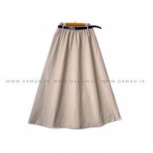 دامن کتان زارا  کرم  قد 90  با کمربند کد ( 600 )