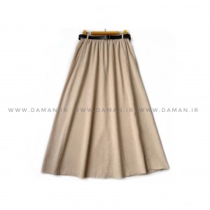 دامن مخمل کبریتی کرم   قد 90  با کمربند کد ( 111 )