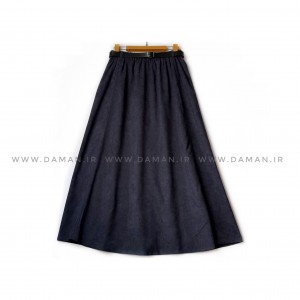 دامن مخمل کبریتی سرمه ای  قد90  با کمربند کد ( 111 )