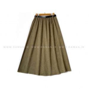 دامن مخمل کبریتی  صدری   قد 90  با کمربند کد ( 111 )