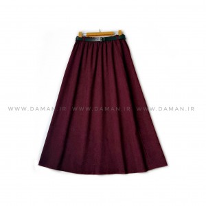 دامن مخمل کبریتی زرشکی   قد 90  با کمربند کد ( 111 )
