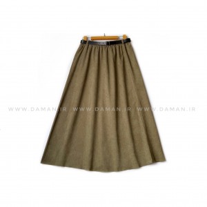 دامن مخمل کبریتی  صدری  قد 80  با کمربند کد ( 111 )