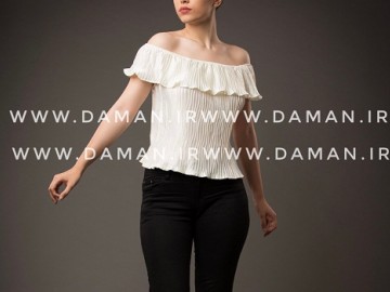 بلوز یقه قایقی سفید