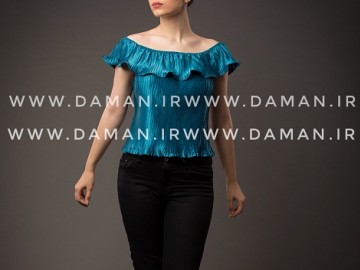 بلوز یقه قایقی آبی