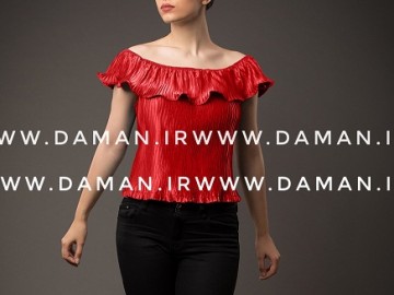 بلوز یقه قایقی قرمز