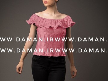 بلوز یقه قایقی صورتی