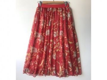 دامن حریر گلدار  قد 75  کد (21)