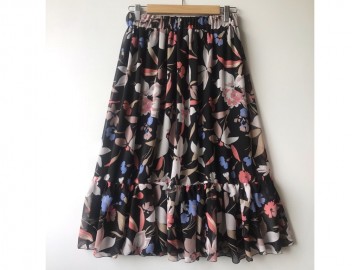 دامن حریر گلدار  قد 75  کد (91)