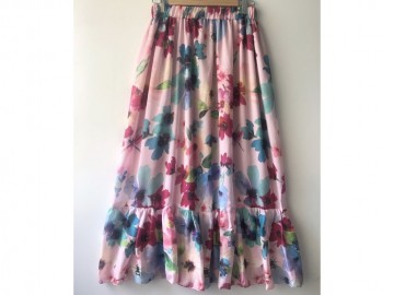 دامن حریر گلدار  قد 90 کد (216)