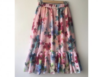 دامن حریر گلدار  قد 75  کد (216)