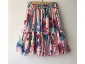 دامن حریر گلدار  قد 55  کد (216)