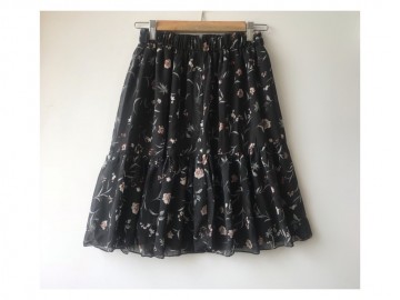 دامن حریر گلدار  قد 55  کد (214)