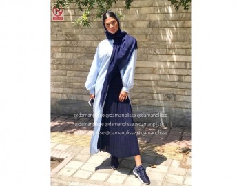 دامن پلیسه سرمه ای قد 90