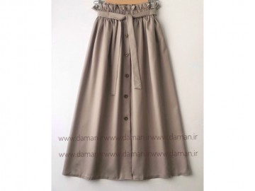 دامن جلو دکمه خاکی قد 90