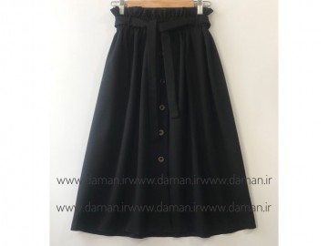دامن جلو دکمه مشکی قد 75