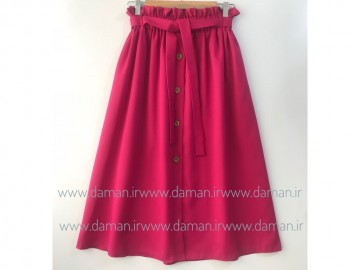 دامن جلو دکمه سرخابی  قد 75