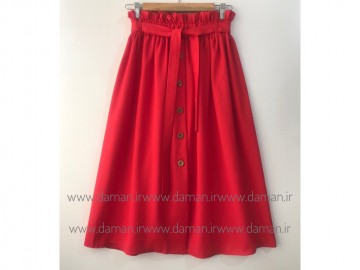 دامن جلو دکمه قرمز قد 75