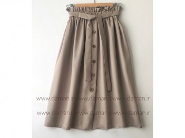 دامن جلو دکمه خاکی قد 75