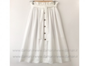 دامن جلو دکمه سفید قد 75