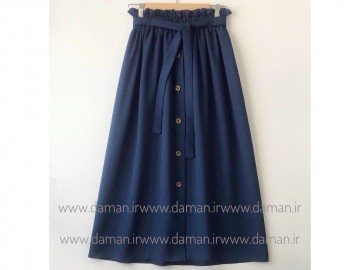 دامن جلو دکمه سرمه ای قد 90