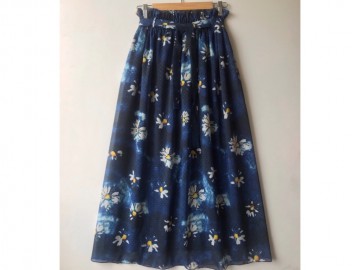 دامن حریر گلدار  قد 90 کد (227)