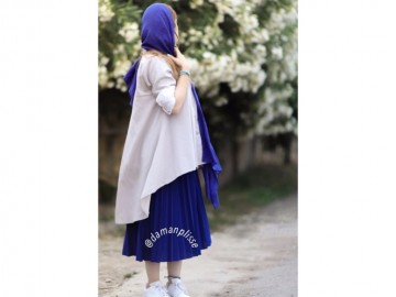 دامن پلیسه کاربنی قد 75