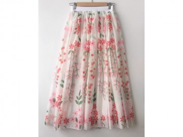 دامن حریر گلدار  قد 90 کد (272)